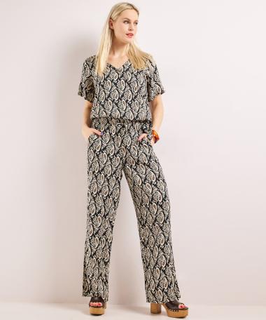 wide fit broek met all-over print