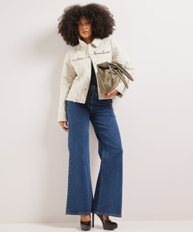 wide fit stretch jeans knopen