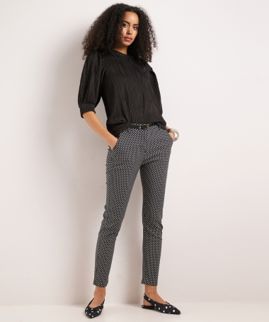 slim fit stretch broek met riem