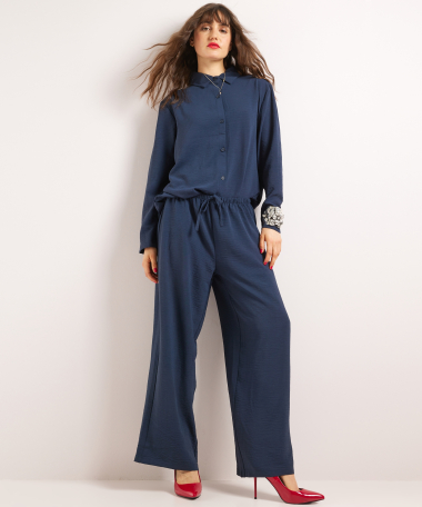 wide fit broek uni met koordje