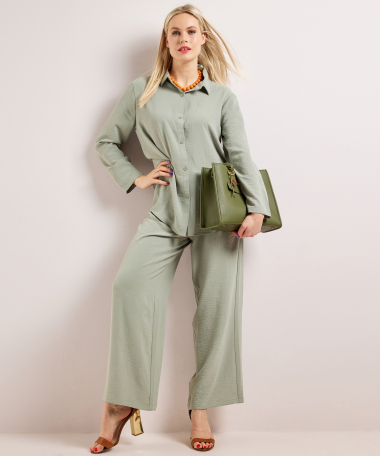 wide fit broek uni met koordje