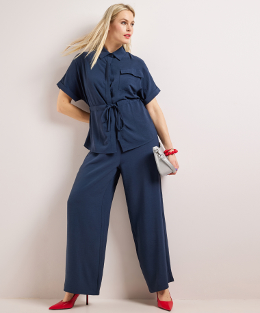 wijde broek uni met aantrekkoord