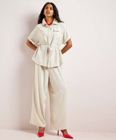 wijde broek uni met aantrekkoord