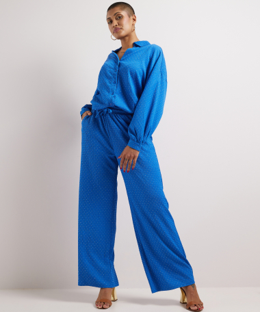 wide fit broek crinkle glitter