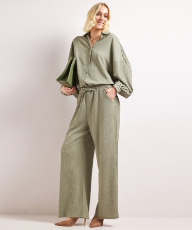 wide fit broek crinkle glitter