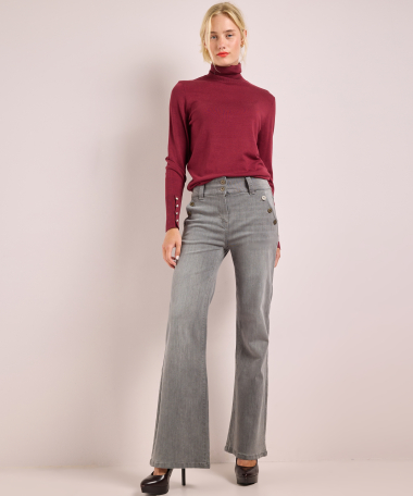 wide fit twill jeans knopen