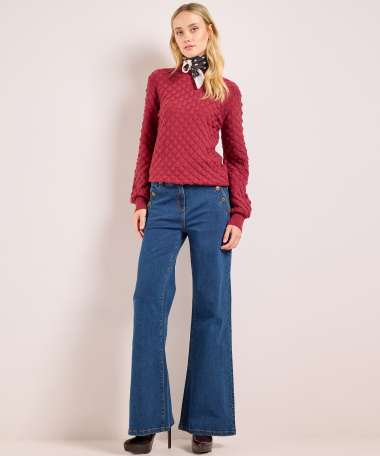 wide fit twill jeans knopen
