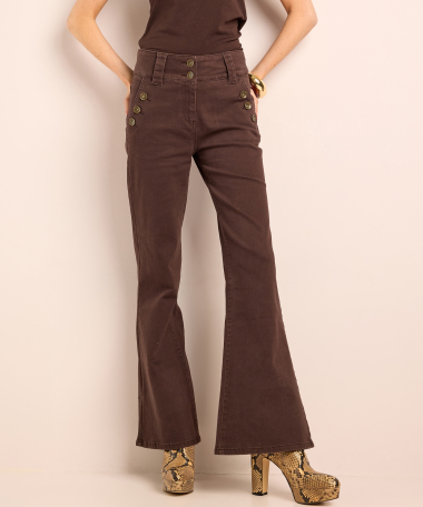 wide fit twill jeans knopen