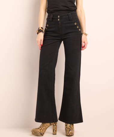 wide fit twill jeans knopen