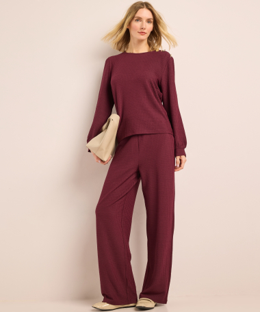 crinkle uni straight fit broek