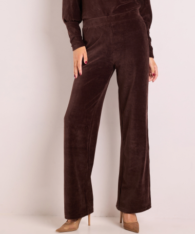 rib velvet wide fit broek