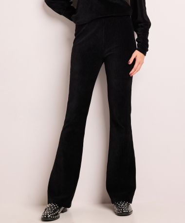 rib velvet flared fit broek
