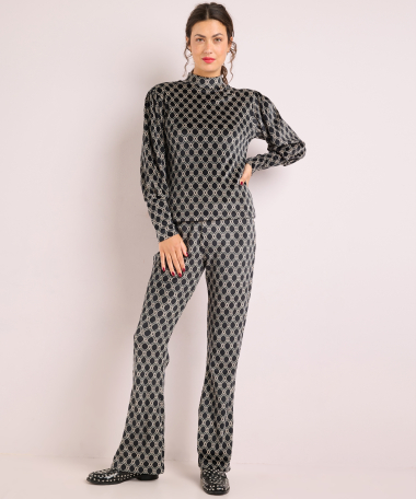 velvet broek met print
