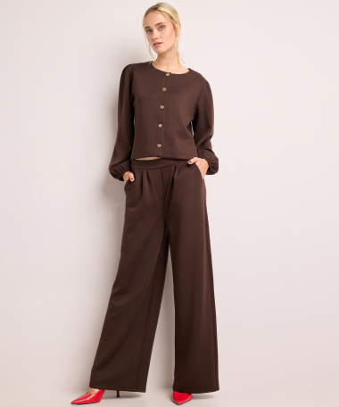 wide fit broek met plooien