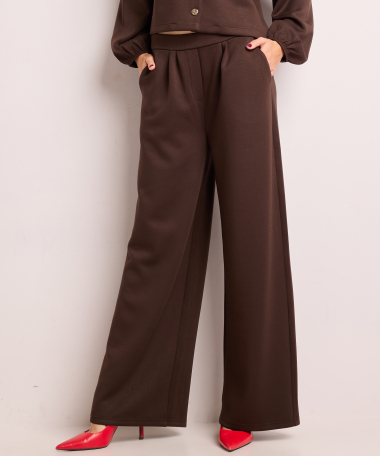 wide fit broek met plooien