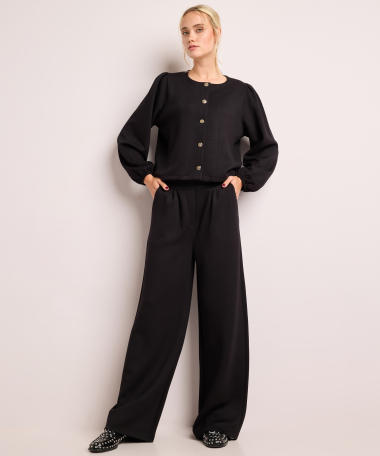 wide fit broek met plooien