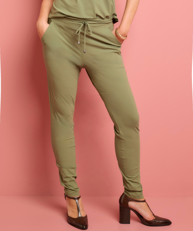 slim fit broek travelstof