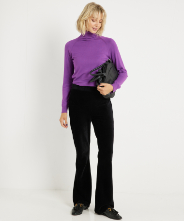 rib velvet flared broek