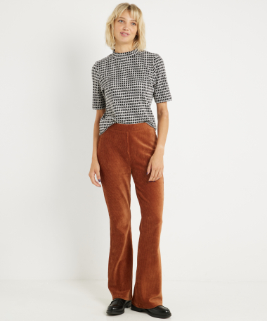 rib velvet flared broek