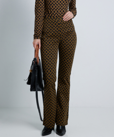 jacquard flared broek