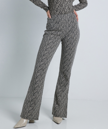 jacquard flared broek