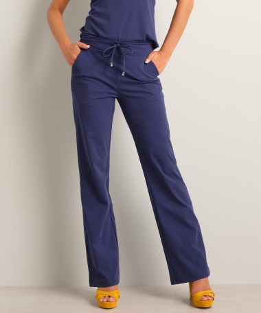 wide fit broek travelstof