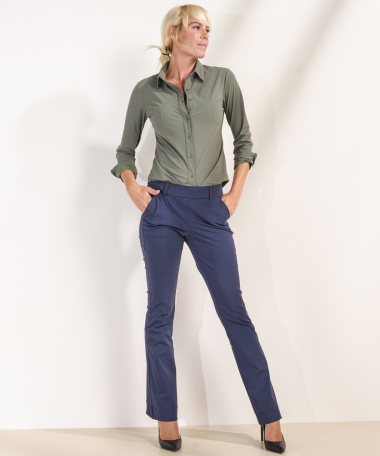 flared fit broek travelstof