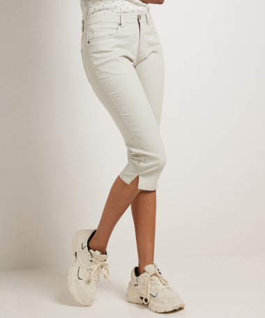 slim fit stretch twill capri broek