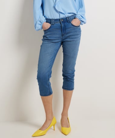 slim fit capri jeans stretch