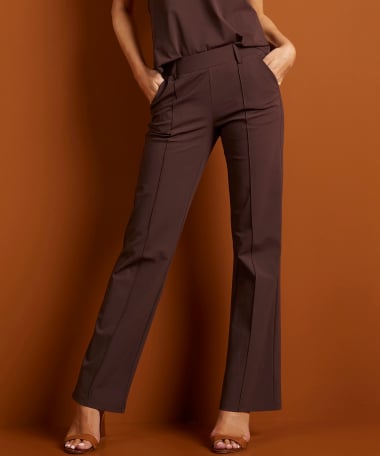wide fit broek travelstof met naad