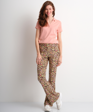 zachte flared broek met print