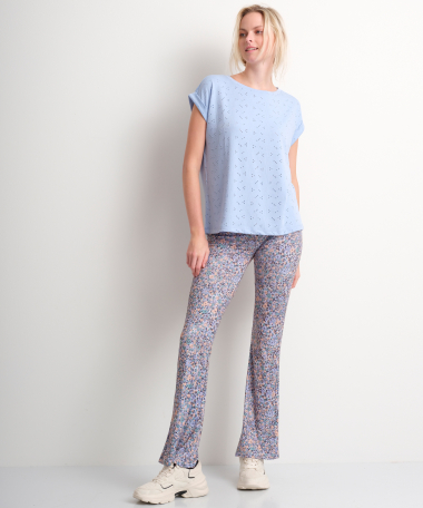 zachte flared broek bloemen