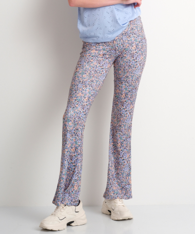 zachte flared broek bloemen