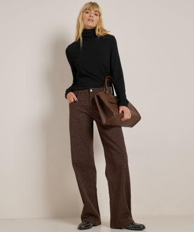 wide fit jeans stretch twill panterprint