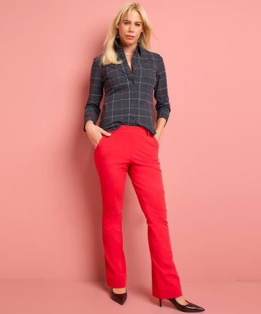 flared fit broek travelstof