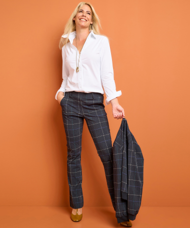 flared fit broek travelstof