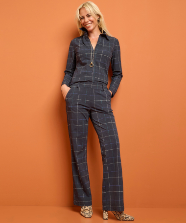 straight fit broek travelstof