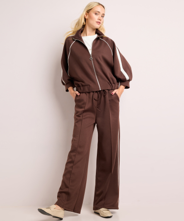 wide fit broek met elastische tailleboord