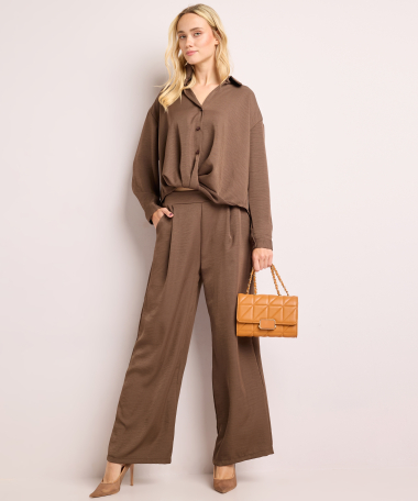 wide fit broek met plooien