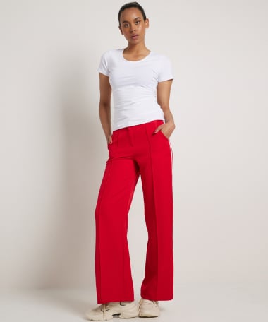 wide fit broek met streepbanen
