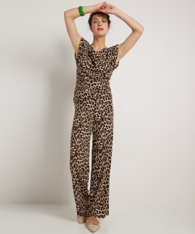 wide fit broek panterprint glitters
