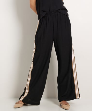 wide fit broek met streeptape