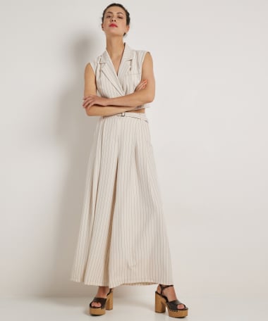 wide fit broek gestreept