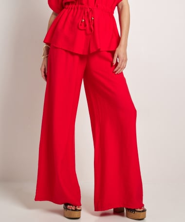 uni wide fit broek met strikje