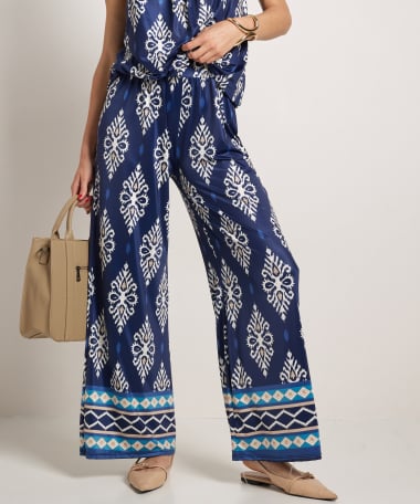 wide fit broek klassieke print