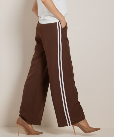 wide fit broek dubbel streep