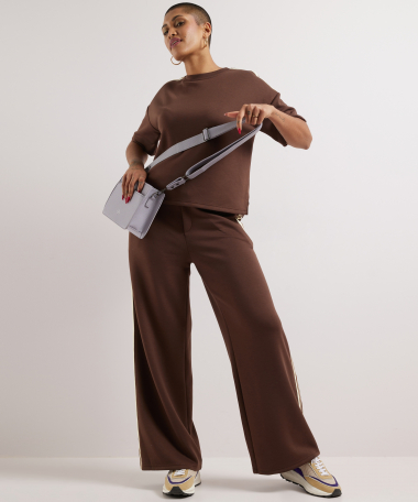 wide fit broek streeptape