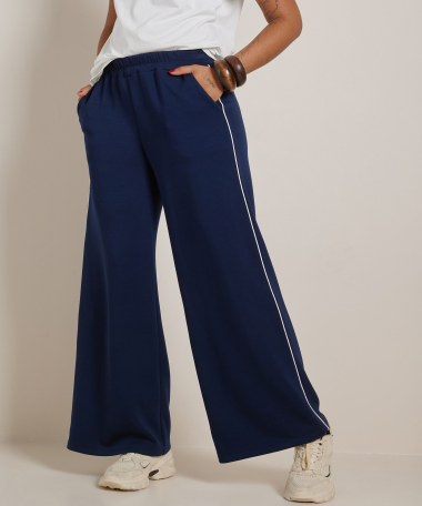 wide fit broek met witte naad
