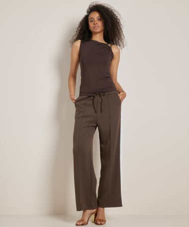 wide fit broek met streep