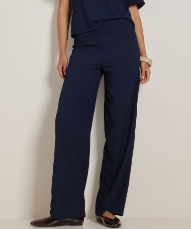 uni wide fit broek met structuur